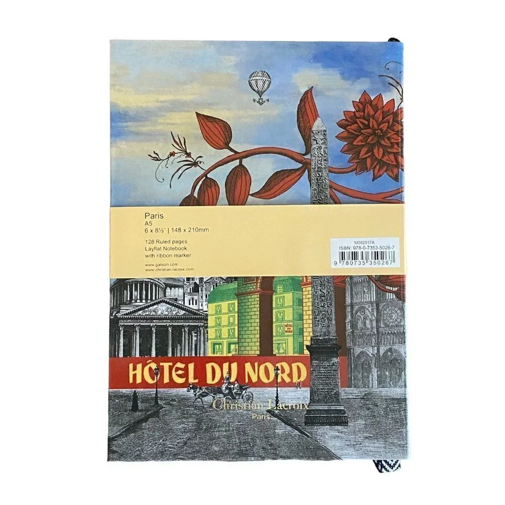 Christian Lacroix Paris 128 Pg Layflat Notebook with Ribbon Marker 6 x 8.5 NWT